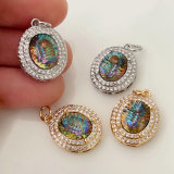 Oval zircon pendant