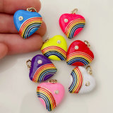 Rainbow enamel pendant