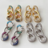 Chain cuban zircon earrings