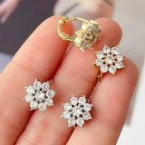 Pave flower earings