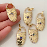 Pave eye long pendant