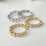 Simple zircon hoop earrings 20mm