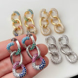 Chain cuban zircon earrings
