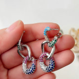 Chain cuban zircon earrings