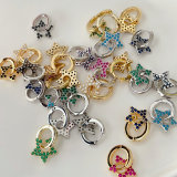 Colorful zircon star drop earrings