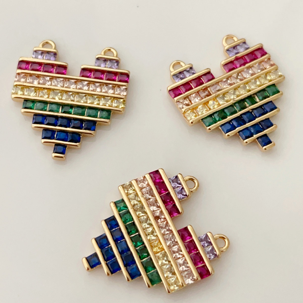 Rainbow heart pendant