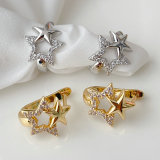 Pave star earrings