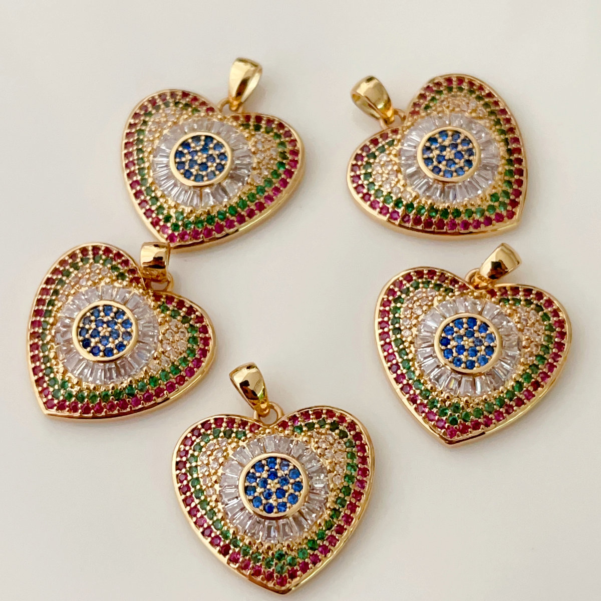 Zircon heart pendant