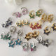 Colorful zircon star drop earrings