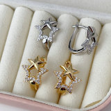Pave star earrings