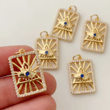 Pave square eye pendant