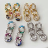 Chain cuban zircon earrings