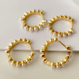 Pearl hoop earrings