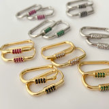 Colorful U hoop earrings