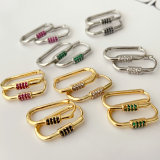 Colorful U hoop earrings