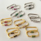 Colorful U hoop earrings