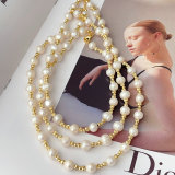 Fresh water pearl necklace with spacer bead