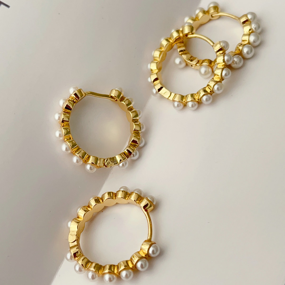 Pearl hoop earrings