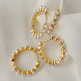 Pearl hoop earrings