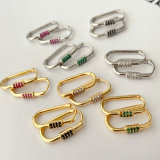 Colorful U hoop earrings