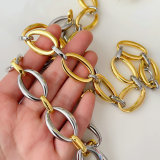 Gold and silver mix cuban chain necklace