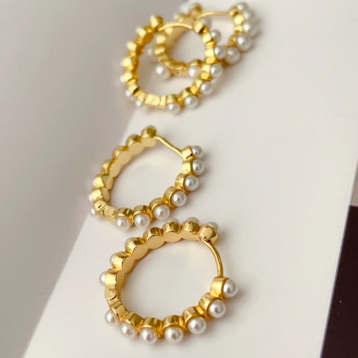 Pearl hoop earrings