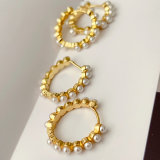 Pearl hoop earrings