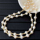 Fresh water pearl necklace with spacer bead