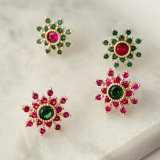 Pave Sunflower earrings