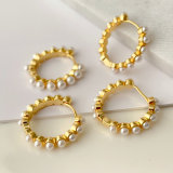 Pearl hoop earrings