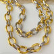 Gold and silver mix cuban chain necklace