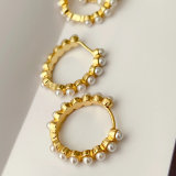 Pearl hoop earrings