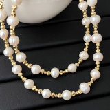 Fresh water pearl necklace with spacer bead