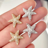 Pave star earrings