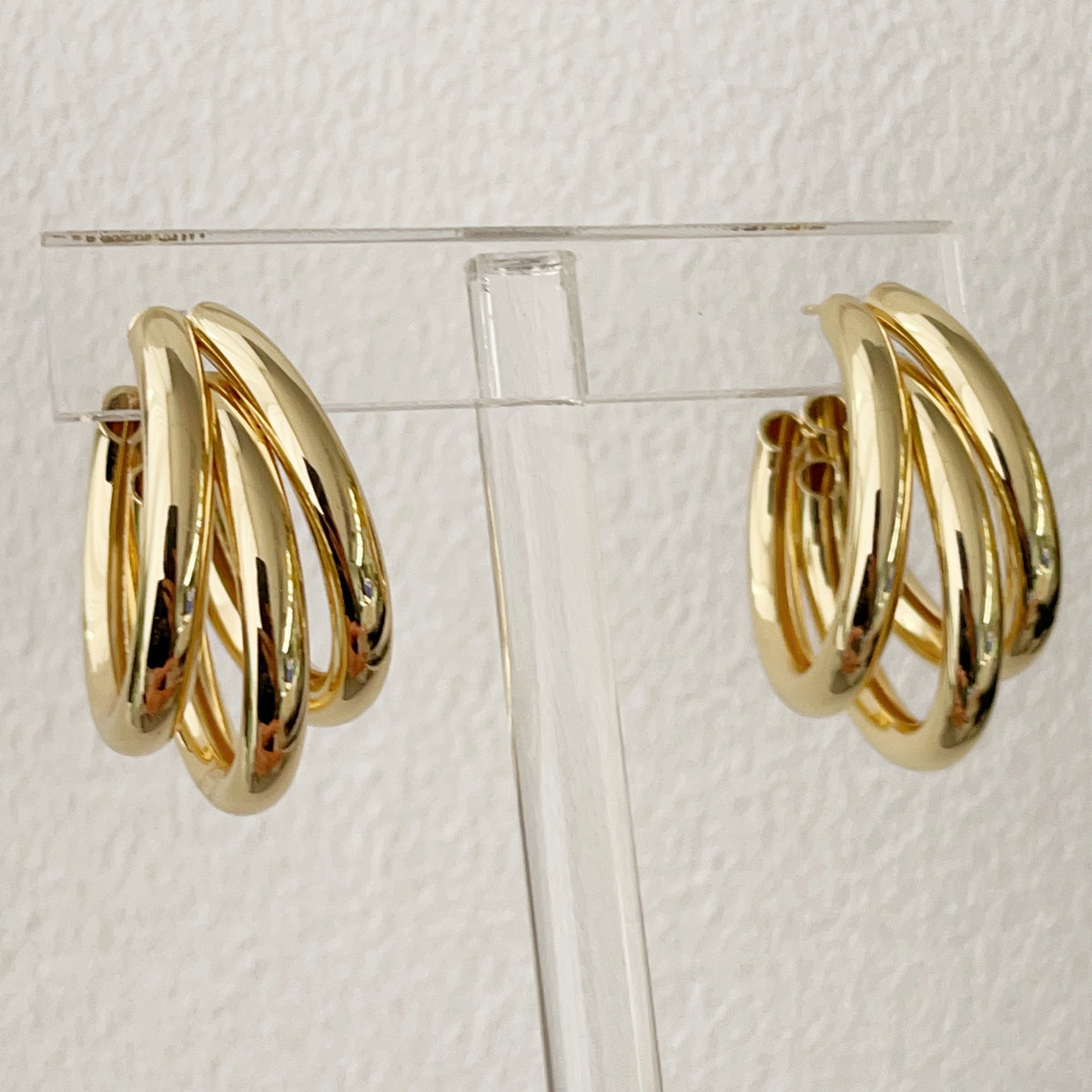 Big three fan line earrings