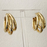 Big three fan line earrings
