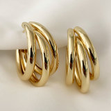 Big three fan line earrings