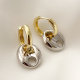 Silver pig nose pendant earrings