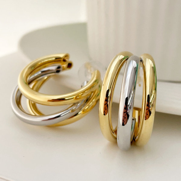 Fashion three fan shape earrings