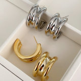Double line metal moon hoops