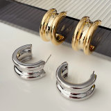 Double line metal moon hoops