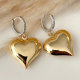 Big heart pendant with silver hoop earrings