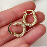 Pave twist hoop earrings
