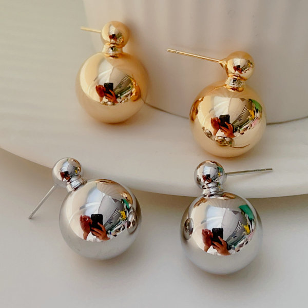 Gold ball earrings