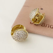 Pave zircon ball earrings