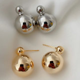 Gold ball earrings