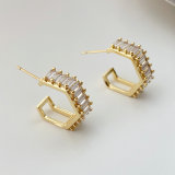 C zircon hoop earrings