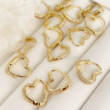 Pave heart earrings