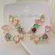 Pave pink colorful earrings