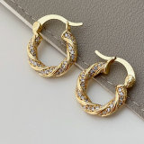 Pave twist hoop earrings